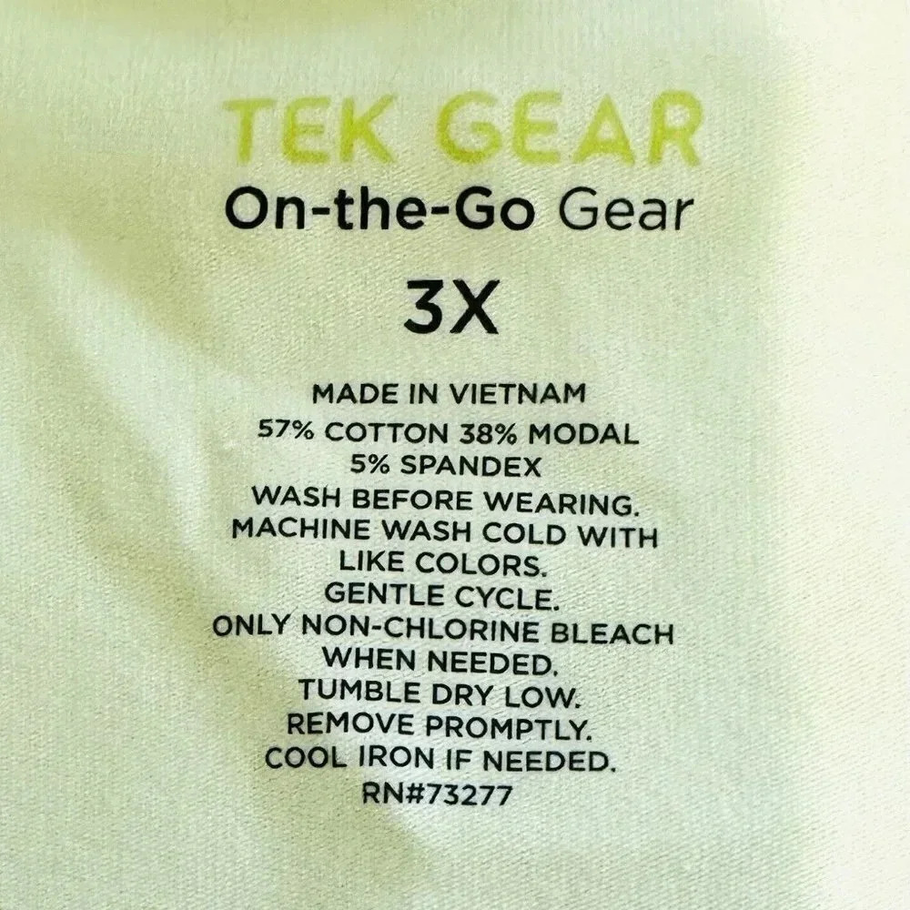 NWT TEK GEAR Women Short Sleeve Crew Neck On the Go Gear Green Shirt Plus Sz 3X - Picture 12 of 12